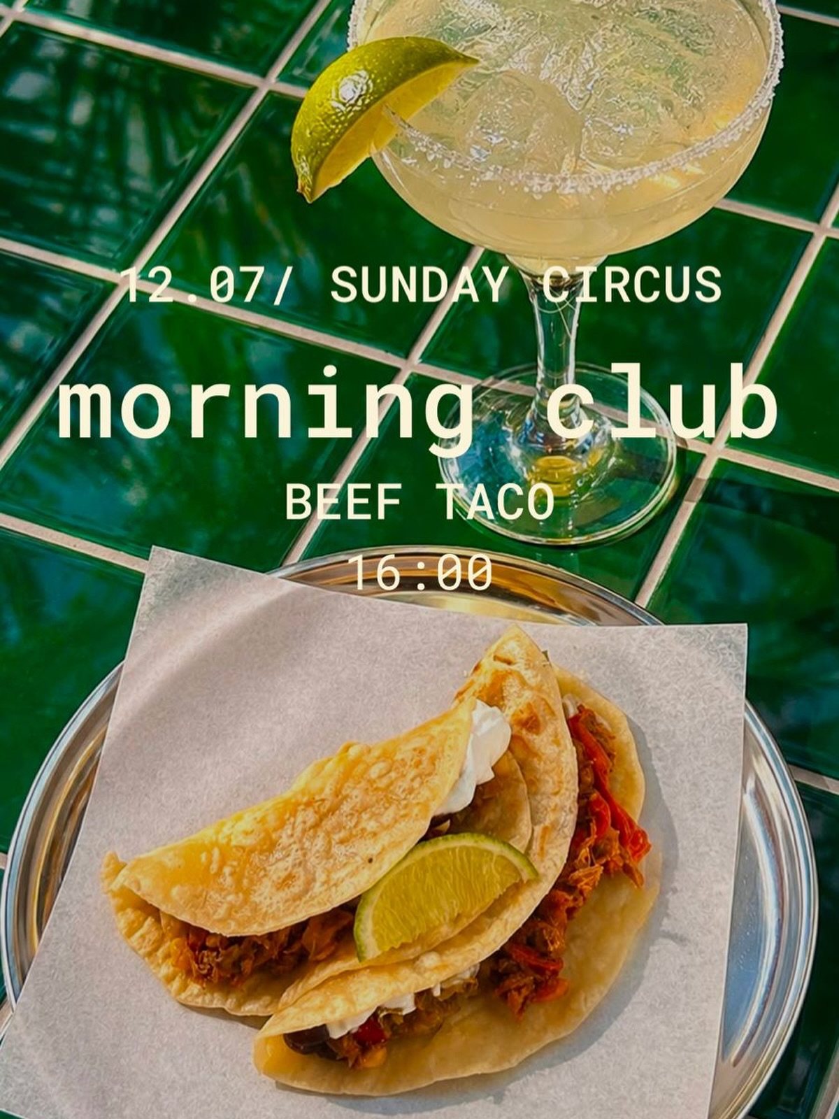 Beef taco ve margarita